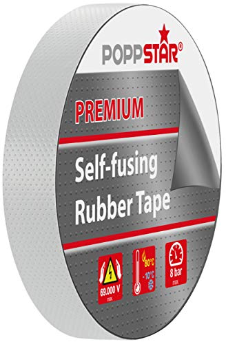 POPPSTAR selbstverschweißendes Universal Isolierband Elektro (extra stark bis zu 69kV) Dichtungsband (LxBxH 10m x 19mm x 0,76mm), schwarz von POPPSTAR