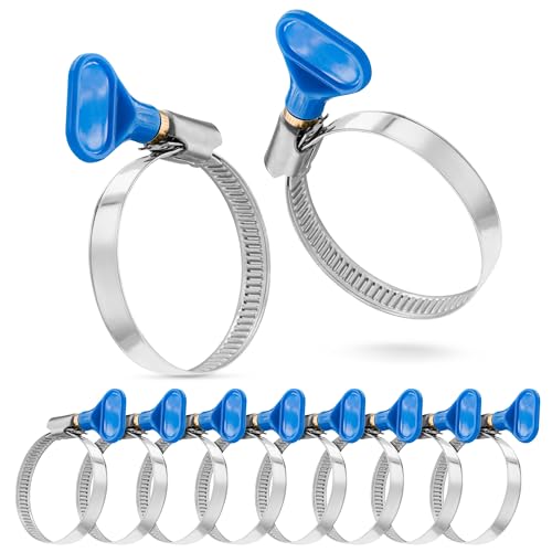 Poppstar 10x Schlauchschellen mit Flügelmutter Edelstahl, Spannbereich 32-50 mm, W2-Qualität, blau Poppstar 10x Schlauchschellen mit Flügelmutter Edelstahl, Spannbereich 32-50 mm, W2-Qualität, blau von POPPSTAR
