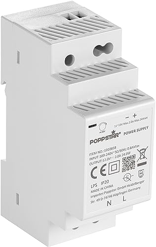 Poppstar Hutschienen-Netzteil P-30-12- 12V (Output 12 V DC 2 A max. 24W, Input 100-240 V AC 50/60 Hz) von POPPSTAR