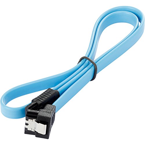 POPPSTAR 1x SATA Kabel SSD/HDD (0,5m SSD Datenkabel/SATA 3 Kabel SSD, gerade Stecker auf gewinkelt) bis zu 6 Gbit/s, blau von POPPSTAR