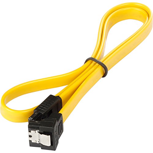 POPPSTAR 1x SATA Kabel SSD/HDD (0,5m SSD Datenkabel/SATA 3 Kabel SSD, gerade Stecker auf gewinkelt) bis zu 6 Gbit/s, gelb von POPPSTAR