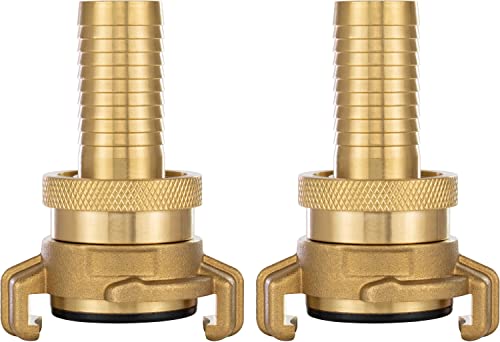 Poppstar 2er-Set Messing Saug- und Hochdruckkupplung (System Geka Kupplung 3/4 Zoll Schlauchtülle) mit Dichtung und Kontermutter, für 19mm Schlauch-Innendurchmesser von POPPSTAR