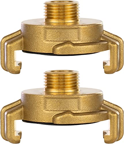 Poppstar 2er-Set Messing Schnellkupplung 3/8 Zoll Außengewinde (G 3/8"-Gewinde auf Klauenkupplung System Geka) von POPPSTAR