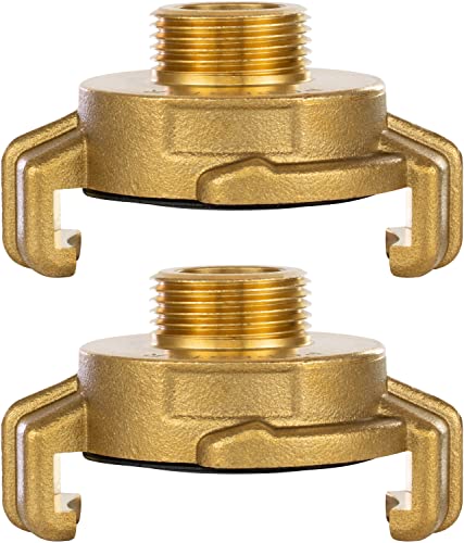POPPSTAR 2er-Set Messing Schnellkupplung 3/8 Zoll Außengewinde (G 3/8"-Gewinde auf Klauenkupplung System Geka) von POPPSTAR