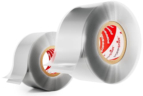 POPPSTAR 2x 3m selbstverschweißendes Silikonband, Silikon Tape Reparaturband, Isolierband und Dichtungsband (Wasser, Luft), 25mm breit, grau von POPPSTAR