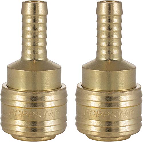 Poppstar 2x Schnellkupplung Druckluft NW 7,2 mit Schlauchtülle (für Schläuche mit LW 9,5mm) für Druckluft-Anschluss von POPPSTAR