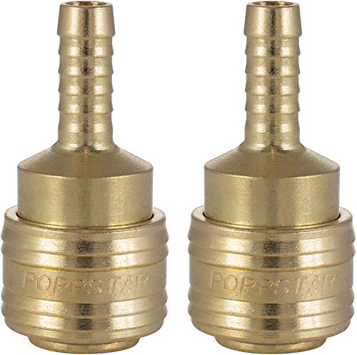 Poppstar 2x Schnellkupplung Druckluft NW 7,2 mit Schlauchtülle (für Schläuche mit LW 8mm) für Druckluft-Anschluss von POPPSTAR