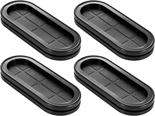 Poppstar 4er-Set Kabeltüllen oval (91 x 37 x 11 mm) Kabelschutz-Durchführungs-Tüllen aus Gummi zum Kabel Durchführen, Farbe schwarz von POPPSTAR