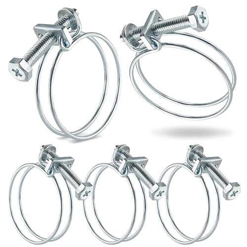 Poppstar 5 Stück Doppeldraht Schlauchschellen W1 verzinkt Stahl Drahtschellen, Spannbereich-Ø 40-45mm, Draht-Ø 2mm Poppstar 5 Stück Doppeldraht Schlauchschellen W1 verzinkt Stahl Drahtschellen, Spannbereich-Ø 40-45mm, Draht-Ø 2mm von POPPSTAR
