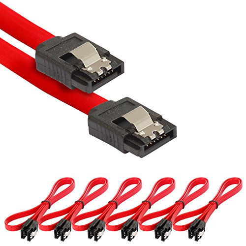 POPPSTAR 6x SATA Kabel SSD/HDD (0,5m SSD Datenkabel/SATA 3 Kabel SSD, 2 gerade Stecker) bis zu 6 Gbit/s, rot von POPPSTAR