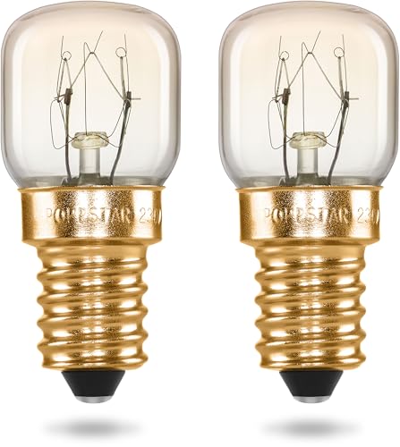 Poppstar Backofenlampe E14 40W hitzebeständig bis 300 Grad (2700K warmweiß, 430lm, 45x75mm), 2er-Pack von POPPSTAR