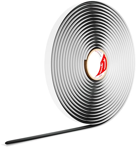 Poppstar Butylrundschnur Klebeband (10 m x 10 mm) Dichtband selbstklebend, rund, Farbe schwarz von POPPSTAR