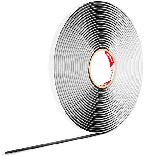 Poppstar Butylrundschnur Klebeband (10 m x 6 mm) Dichtband selbstklebend, rund, Farbe schwarz von POPPSTAR