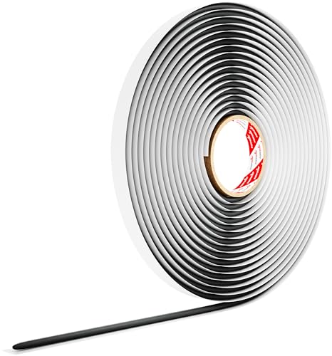 Poppstar Butylrundschnur Klebeband (10 m x 8 mm) Dichtband selbstklebend, rund, Farbe schwarz von POPPSTAR