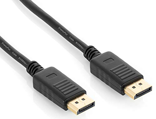 POPPSTAR Displayport 1.2v Kabel, inkl. Audioübertragung, HDCP 1.3 dreifach geschirmt, 4k Ultra HD, vergoldete Kontakte, 300 cm von POPPSTAR