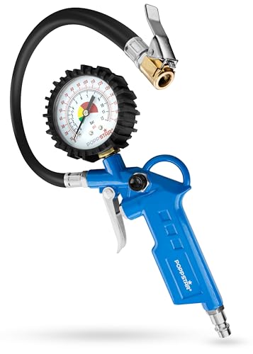 Poppstar Reifenfüller-Messgerät, Manometer-Messbereich: 0-12 bar, Durchmesser: 63 mm, Schlauchlänge: 400 mm Poppstar Reifenfüller-Messgerät, Manometer-Messbereich: 0-12 bar, Durchmesser: 63 mm, Schlauchlänge: 400 mm von POPPSTAR
