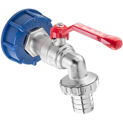 Poppstar IBC Kugelauslaufhahn 1 Zoll auf 1 1/4 Zoll, Tülle (25mm), Messing vernickelt matt Poppstar IBC Kugelauslaufhahn 1 Zoll auf 1 1/4 Zoll, Tülle (25mm), Messing vernickelt matt von POPPSTAR