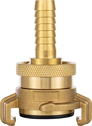 Poppstar Messing Saug- und Hochdruckkupplung (Kupplung 1/2 Zoll Schlauchtülle) mit Dichtung und Kontermutter, für 13mm Schlauch-Innendurchmesser von POPPSTAR