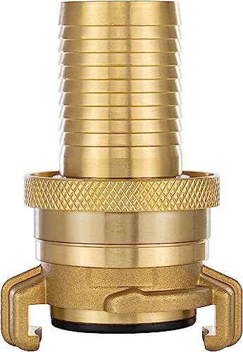 Poppstar Messing Saug- und Hochdruckkupplung (Kupplung 1 1/4 Zoll Schlauchtülle) mit Dichtung und Kontermutter, für 31,8mm Schlauch-Innendurchmesser von POPPSTAR