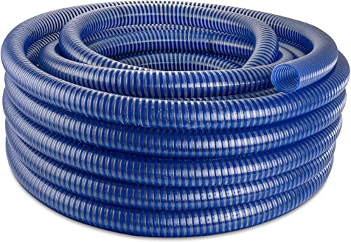 Poppstar PVC Saugschlauch 1 1/4 Zoll Spiralschlauch (40m Wasserschlauch mit ID 32mm / AD 40mm, bis 8 bar) UV-beständig, Vakuum- und Druckbeständig von POPPSTAR