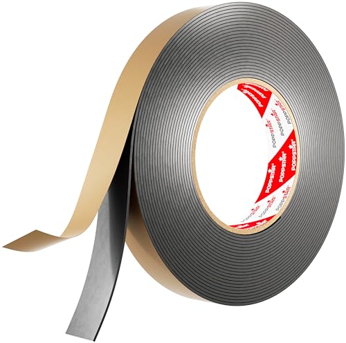 POPPSTAR doppelseitiges Butyl Klebeband (10m x 20mm x 1,6mm) Dichtband selbstklebend schwarz von POPPSTAR