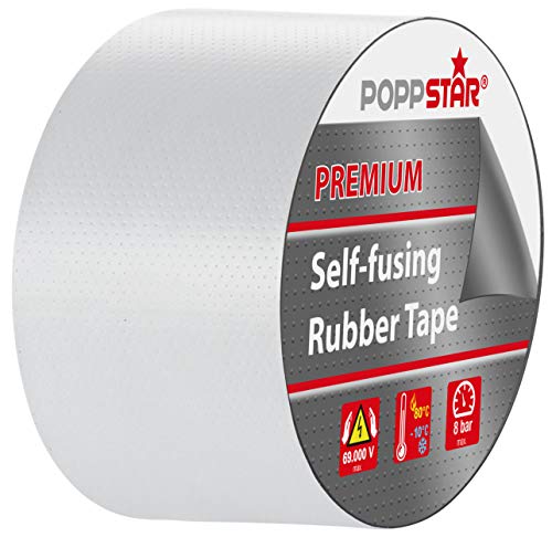 POPPSTAR selbstverschweißendes Universal Isolierband Elektro (extra stark bis zu 69kV) Dichtungsband (LxBxH 5m x 50mm x 0,76mm), schwarz von POPPSTAR