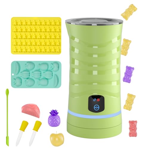 Gummy Maker Mixer Candy Machine, Infused Herb Edible Gummy Making Kit, 304 Stainless Steel Inner, DIY Herb Candies, Include 1 Bear Mold, 1 Fruit Mold, 2 Dropper, 1 Mixing Rod von POPRHINO