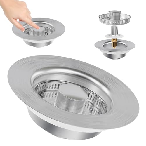 Edelstahl Spülbecken Stopfen & Abflusssieb Set – Rostfrei, Universell für Küchenspüle, Anti-Verstopfung, Geruchsverhinderung, Einfache Reinigung Edelstahl Spülbecken Stopfen & Abflusssieb Set – Rostfrei, Universell für Küchenspüle, Anti-Verstopfung, Geruchsverhinderung, Einfache Reinigung von POPSKEETER