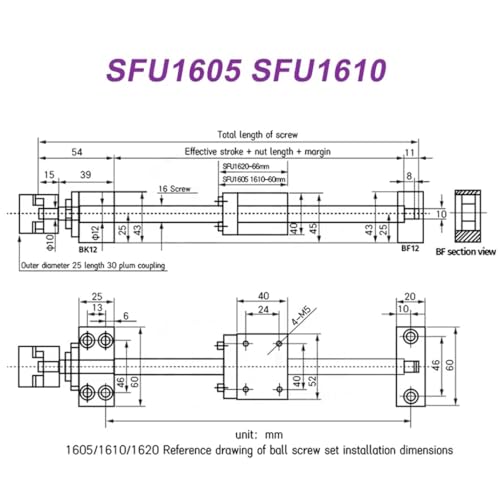 1 Satz Kugelumlaufspindel-Kit SFU1605 mit HGH15CA/HGW15CC gewöhnlichen/Stahlblockwagen, HGR15 Linearführungen for CNC(Red,450mm) von POQAX