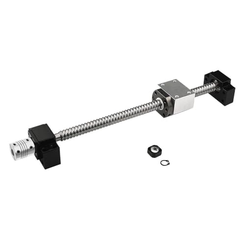 1 Satz SFU1204/SFU1605 Kugelumlaufspindel-Kit for CNC-Maschinen, 4 mm/5 mm Steigung, hohe Härte, Kugelumlaufspindel mit Kupplung(12 * 400MM) von POQAX