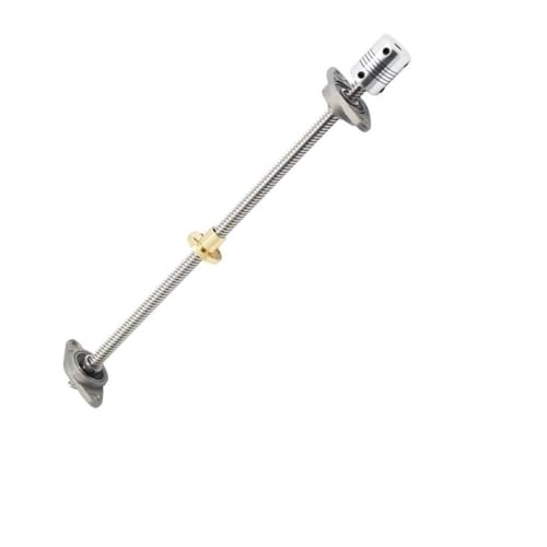 1 Satz T8 Trapezgewindespindel-Set, vertikal/horizontal, Gewinde 8 mm, praktische Gewindestange for Werkzeugmaschinen(Black,330mm) von POQAX
