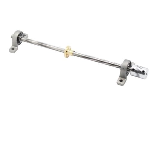 1 Satz T8 Trapezgewindespindel-Set, vertikal/horizontal, Gewinde 8 mm, praktische Gewindestange for Werkzeugmaschinen(Red,500mm) von POQAX
