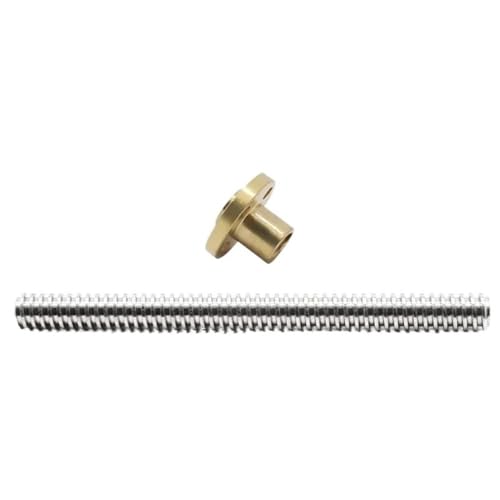 1 Satz T8 Trapezgewindespindel mit Mutter, Gewinde 2 mm/8 mm Steigung, 2 mm kompakte Gewindestange for schwere Maschinen(2MM*2MM*100MM) von POQAX