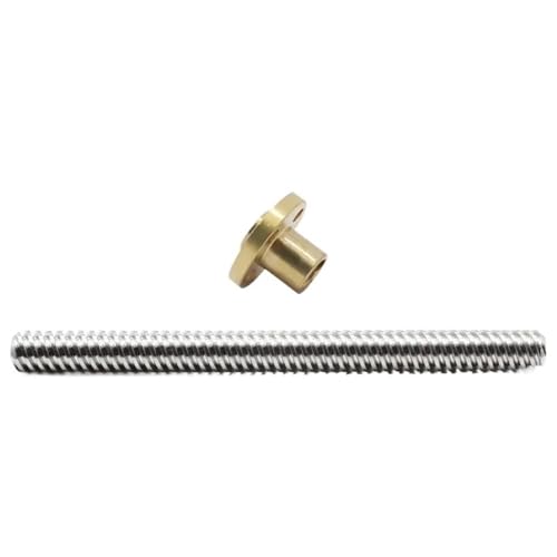 1 Satz T8 Trapezgewindespindel mit Mutter, Gewinde 2 mm/8 mm Steigung, 2 mm kompakte Gewindestange for schwere Maschinen(2MM*8MM*250MM) von POQAX