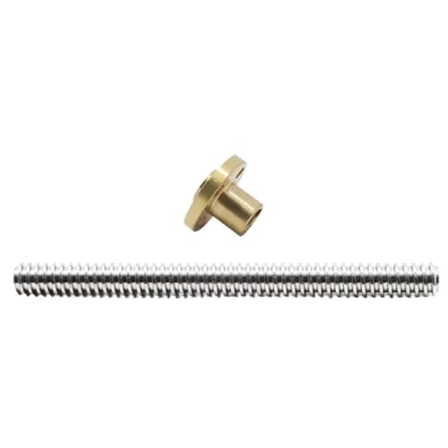 1 Satz T8 Trapezgewindestange 2 mm/8 mm, starke Steifigkeit Edelstahl-Gewindestange mit Mutter for Maschinen(2MM*2MM*150MM) von POQAX