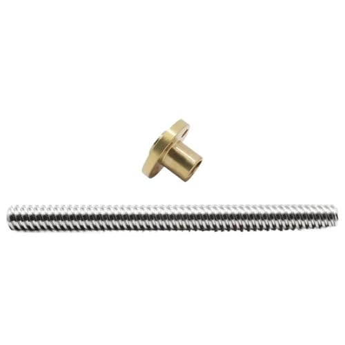 1 Satz T8 Trapezgewindestange 2 mm/8 mm, starke Steifigkeit Edelstahl-Gewindestange mit Mutter for Maschinen(2MM*8MM*350MM) von POQAX