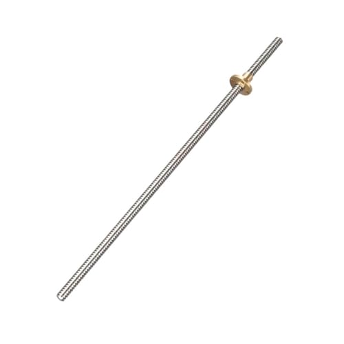1 Satz T8-Trapezschraube mit Messingmutter, Außendurchmesser 8 mm, Steigung 2 mm, praktische Gewindestange for Präzisionsinstrumente(500mm) von POQAX