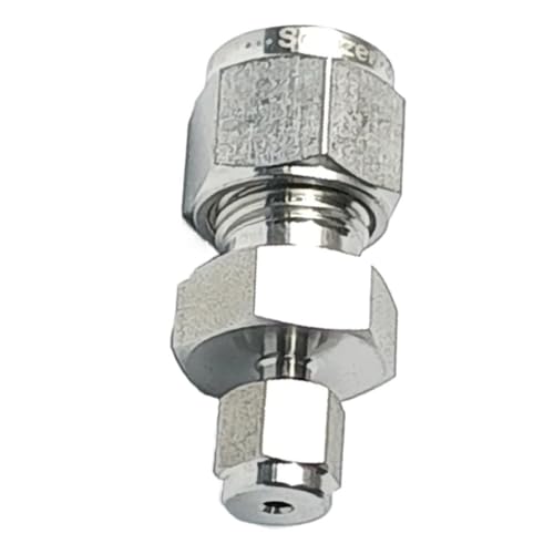 1 piece Reduzierstück Doppel Ferrule Kompression, Union 316L Edelstahl Rohrverschraubung Robust Silber(1/4 To 10mm) von POQAX