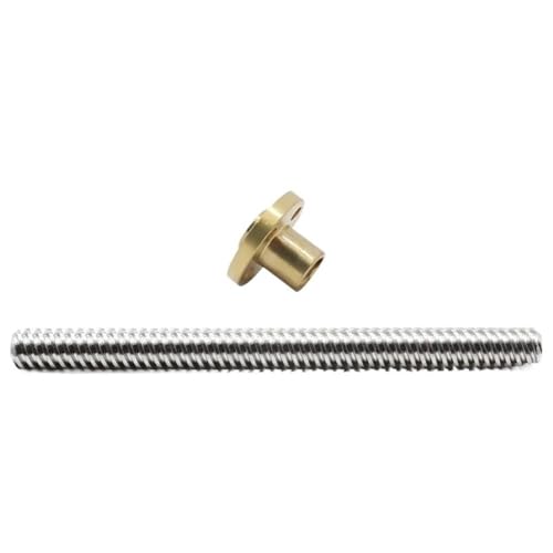 1-teilige Gewindestange mit Messingmuttersatz, 100 mm – 500 mm, leichte T8-Trapezschraube for 3D-Druckerteile(2MM*8MM*500MM) von POQAX