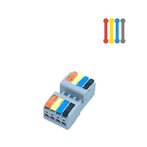 10 STÜCKE Docking Plug-in Schnell Leiter Terminal Block, Orange/blau Lampe Verdrahtung Kabel Stecker, universal Compact Splitter(Blue,4) von POQAX