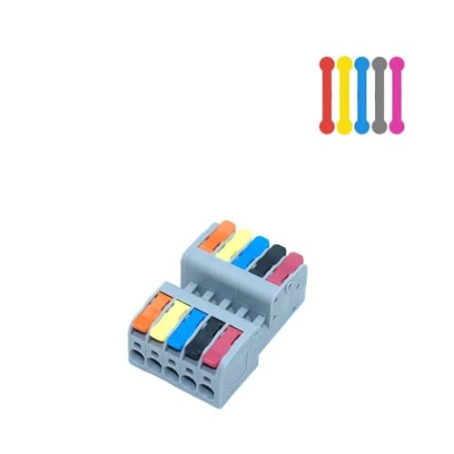 10 STÜCKE Docking Plug-in Schnell Leiter Terminal Block, Orange/blau Lampe Verdrahtung Kabel Stecker, universal Compact Splitter(Blue,5) von POQAX