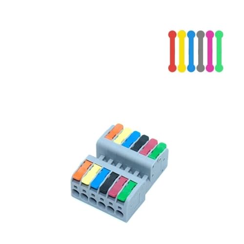 10 STÜCKE Docking Plug-in Schnell Leiter Terminal Block, Orange/blau Lampe Verdrahtung Kabel Stecker, universal Compact Splitter(Blue,6) von POQAX