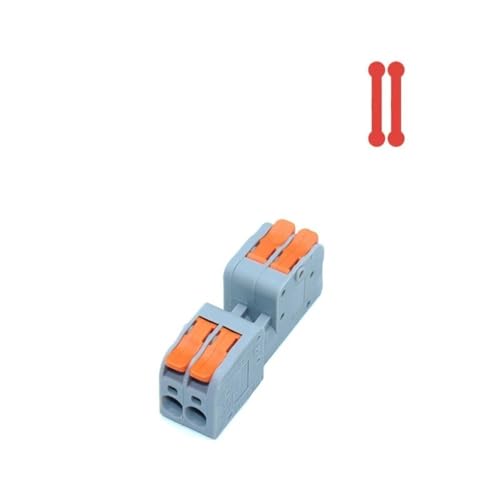 10 STÜCKE Docking Plug-in Schnell Leiter Terminal Block, Orange/blau Lampe Verdrahtung Kabel Stecker, universal Compact Splitter(Orange,2) von POQAX