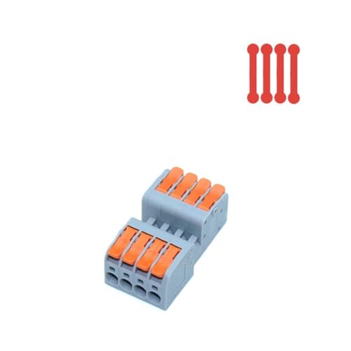 10 STÜCKE Docking Plug-in Schnell Leiter Terminal Block, Orange/blau Lampe Verdrahtung Kabel Stecker, universal Compact Splitter(Orange,4) von POQAX