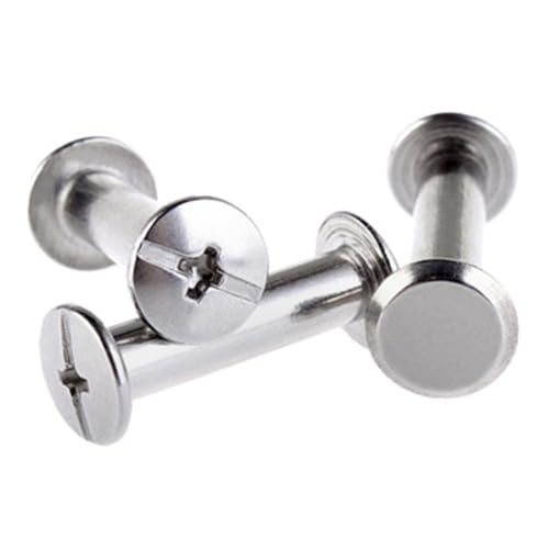 10 Stück Bindenietenverschlüsse, Edelstahl M3 M4 Schrauben Schlitz for DIY Fotoalbum 8,5 mm Kappe(M4*28MM) von POQAX