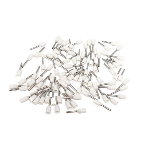 100 STÜCKE Kabelklemmen Orange Rot Weiß Grau, Drahtklemmenverbinder, VE2508 VE4009 Rohrförmiger elektrischer Drahtverbinder(White,6012) von POQAX