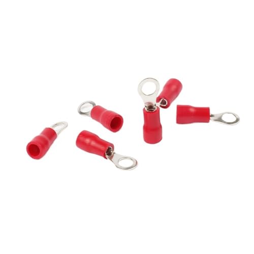 100 Stück RV1.25-5 RV-Crimp-Ringkabelschuh, Crimp-Ring-Flachsteckverbinder, rote Klemmenanschlüsse in Marinequalität 100 Stück RV1.25-5 RV-Crimp-Ringkabelschuh, Crimp-Ring-Flachsteckverbinder, rote Klemmenanschlüsse in Marinequalität von POQAX