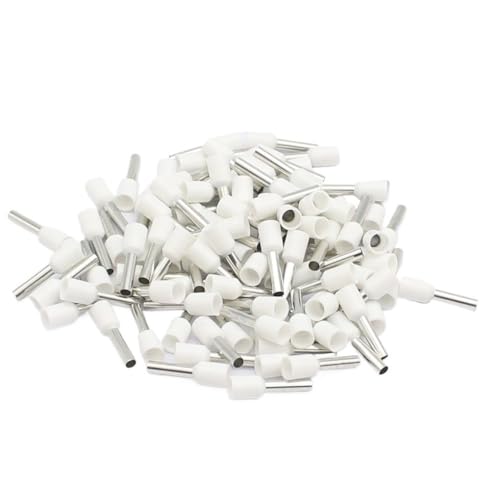 100 stücke Isolierte Aderendhülsen Terminal Block Kabel Ende Draht Stecker Elektrische Crimp Terminator E0508 ​​E7508 E 100 8 E1508 E2508(WHITE,0508) von POQAX