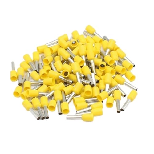 100 stücke Isolierte Aderendhülsen Terminal Block Kabel Ende Draht Stecker Elektrische Crimp Terminator E0508 ​​E7508 E 100 8 E1508 E2508(Yellow,0508) von POQAX