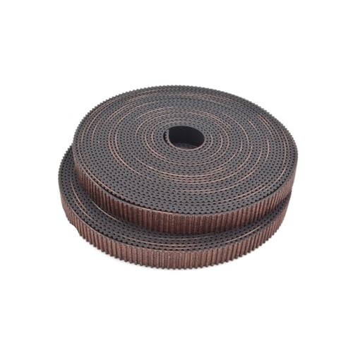 2GT Synchron-Zahnriemen mit offenem Ende und geringer Staubentwicklung, RF-Gummi-Antriebsriemen mit geringer Vibration, 1 Stück(2Meters,6mm-(RF-Brown)) von POQAX